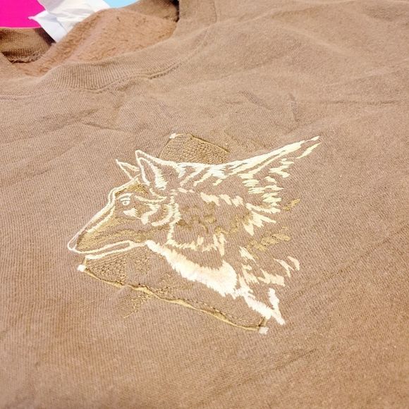 Vintage wolf brown crewneck sweatshirt sweater - Picture 2 of 5